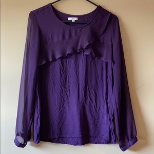 Gap deep purple long sleeve top Sz XS
